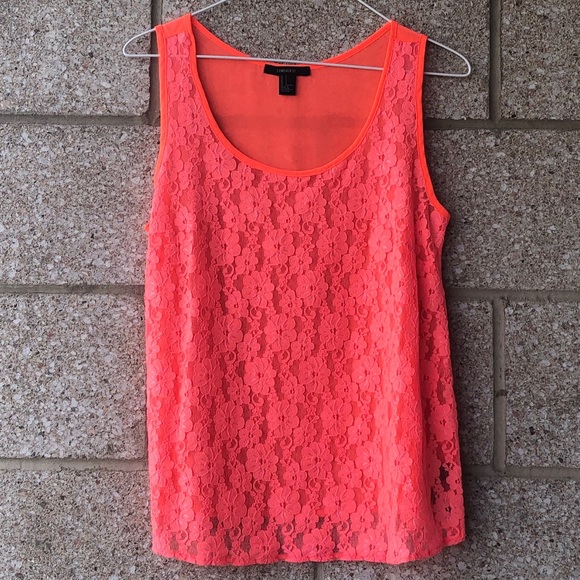 Neon Coral Sheer Tank - Picture 1 of 5
